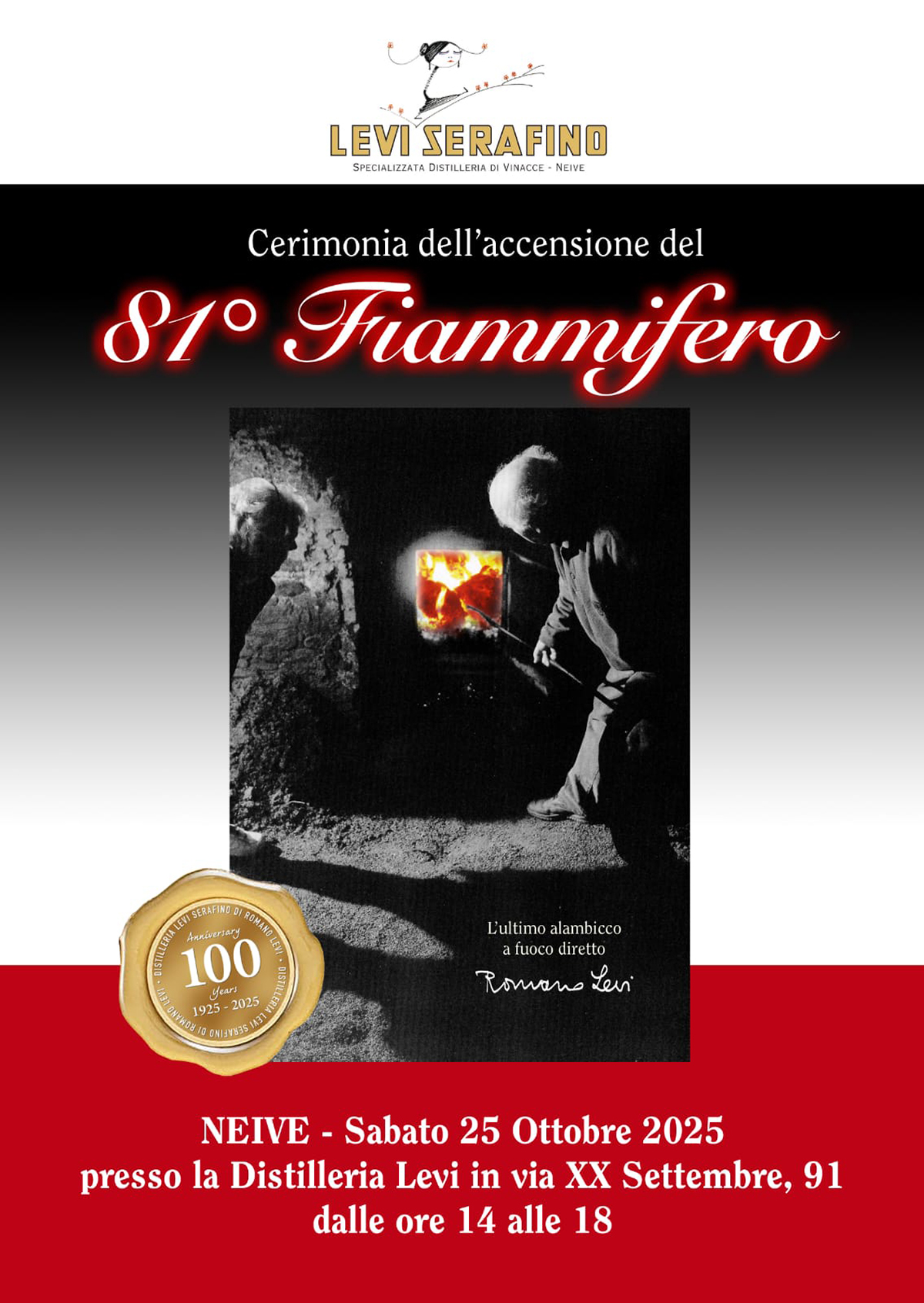 Appuntamento alla distilleria di Neive per l’annuale accensione del fiammifero di Romano Levi